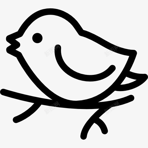 鸟在枝图标png_新图网 https://ixintu.com 分支 动物 鸟类 鸣叫