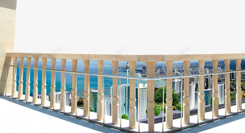 海景阳台背景png免抠素材_新图网 https://ixintu.com 海景 海滨 都市 阳台