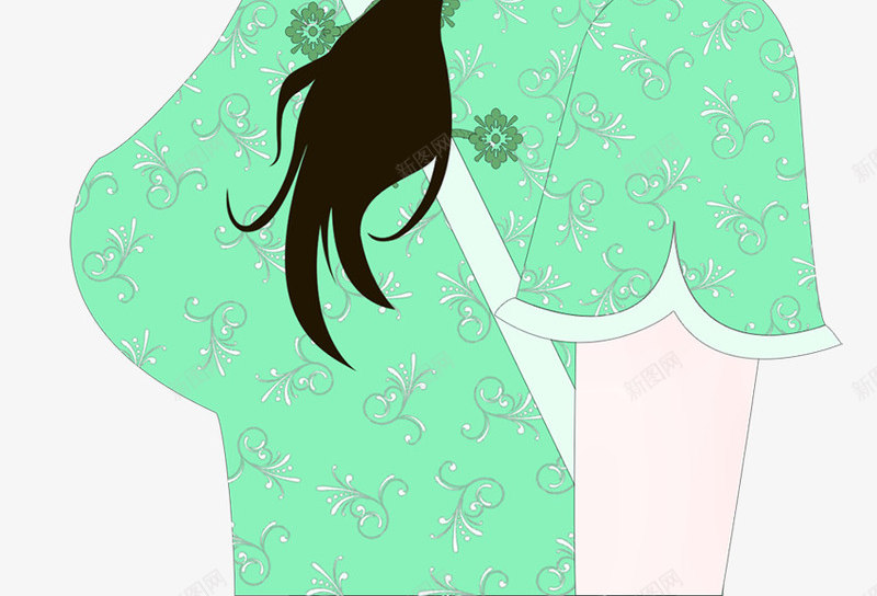 卡通人物插图穿旗袍的女人侧面png免抠素材_新图网 https://ixintu.com 人物插图 侧脸闭眼 卡通 女人侧面 女人天堂 旗袍卡通人物 穿旗袍的女人 绿色旗袍 闭眼睛