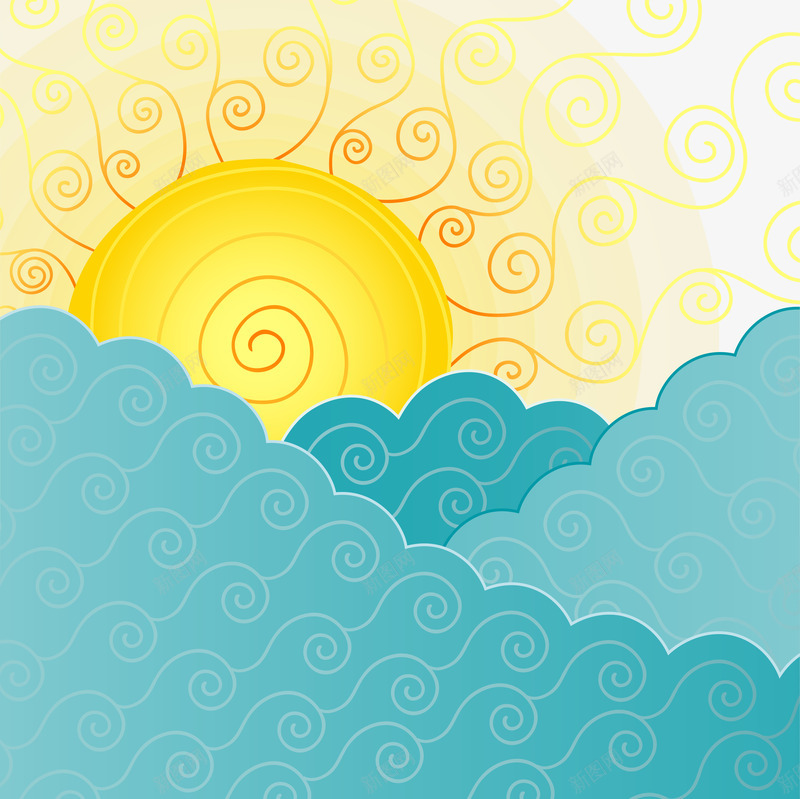 抽象云层中的太阳矢量图ai免抠素材_新图网 https://ixintu.com 云 云层 云朵 云霞 圆圈 圈圈 天空 太阳 抽象 自然 蓝云 矢量图