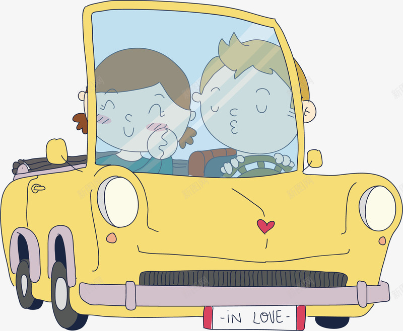 开车的卡通情侣png免抠素材_新图网 https://ixintu.com 初恋 女子 情人节 情侣 旅行 汽车 男子