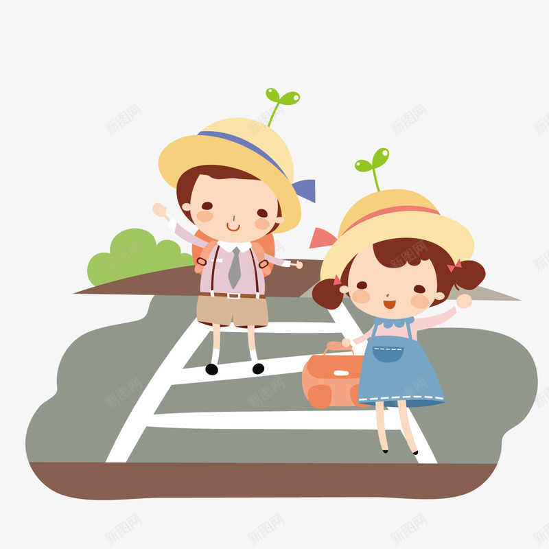 过斑马线摆手的情侣png免抠素材_新图网 https://ixintu.com 情侣 摆手 斑马线