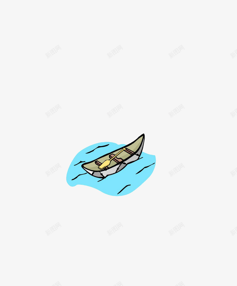 一叶孤舟psd免抠素材_新图网 https://ixintu.com 一叶轻舟 小船 海水 蓝色