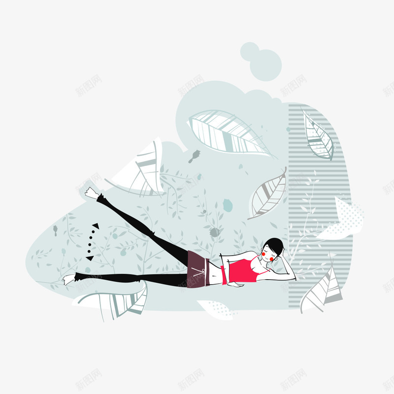 韩国瑜伽运动插画少女png免抠素材_新图网 https://ixintu.com 瑜伽少女 瑜伽插画 瑜伽运动 运动 韩国少女 韩国瑜伽