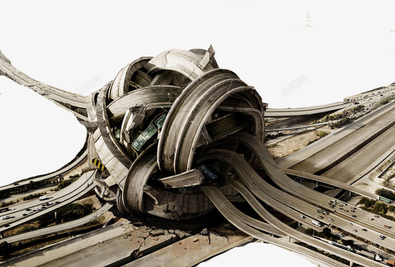 纠结的道路png免抠素材_新图网 https://ixintu.com 3D c4d 三维立体 乱 卡通 场景合成 堵车 塞车 漫画 道路