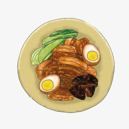 蒸咸肉手绘画片psd免抠素材_新图网 https://ixintu.com 咸肉 手绘美食 猪肉 白菜 腌肉 鸡蛋