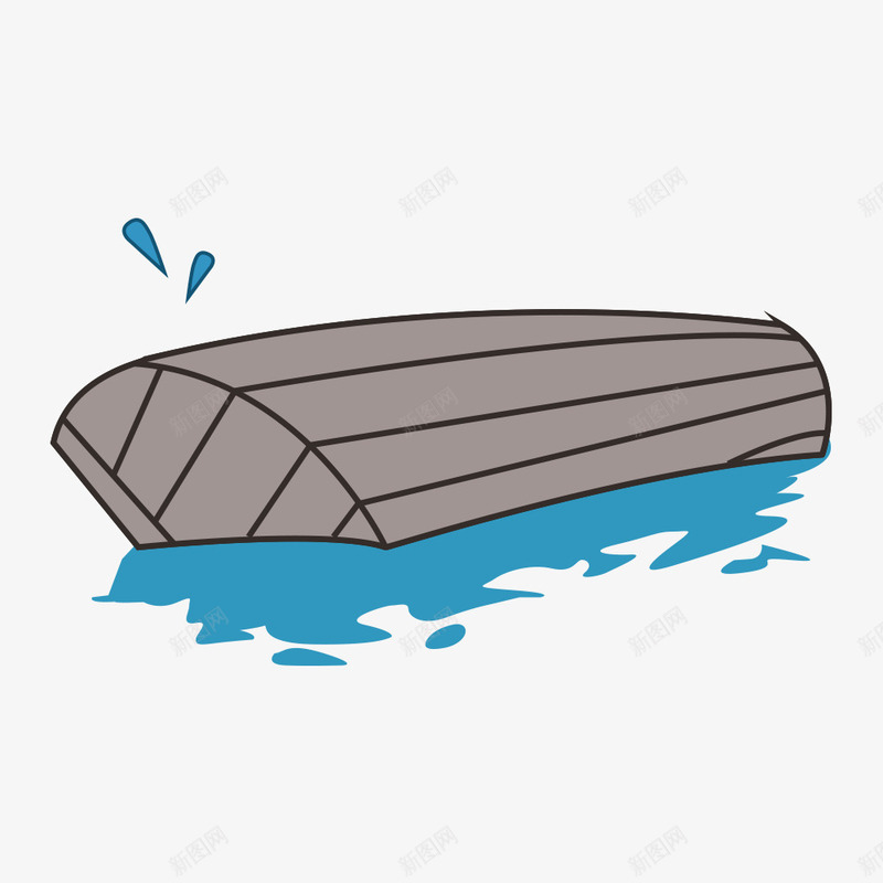 小船png免抠素材_新图网 https://ixintu.com 卡通小船 卡通翻船 小船 小船翻了 海域 海水 翻船