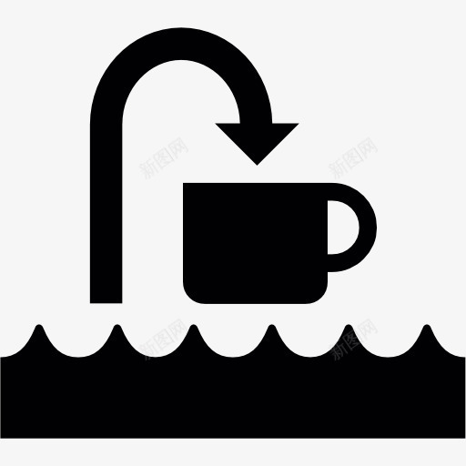 海水的箭头指向杯图标png_新图网 https://ixintu.com 喝杯 杯子 水 海水 箭头 饮料