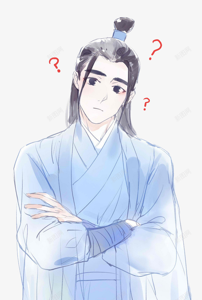 青云志表情png免抠素材_新图网 https://ixintu.com 卡通 懵逼 满脸疑惑 满脸问号 男性 疑惑 表情