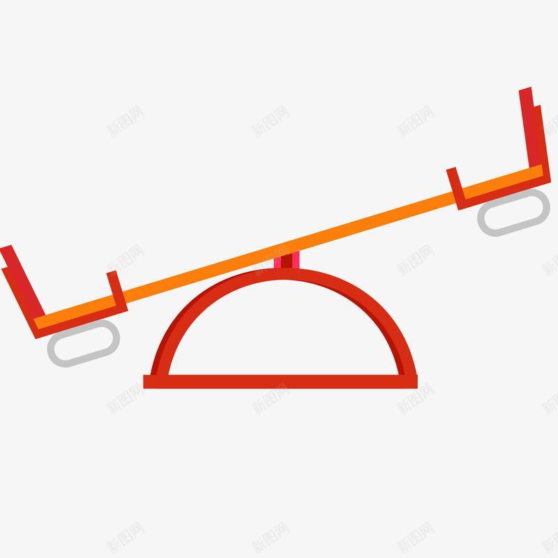 公园跷跷板卡通插画矢量图ai免抠素材_新图网 https://ixintu.com 休闲娱乐 儿童 公园跷跷板卡通插画 橙色 红色 跷跷板 矢量图