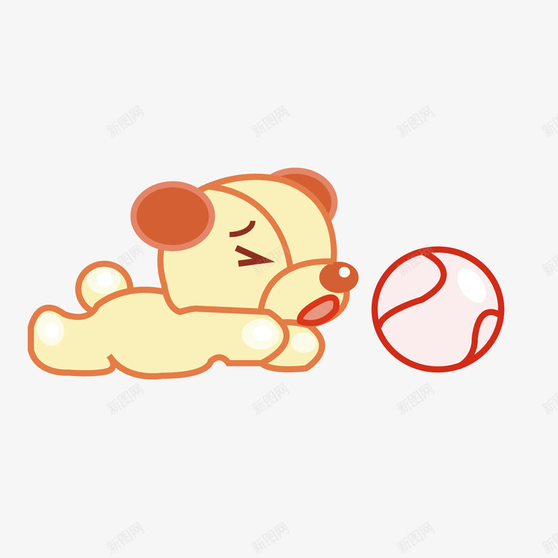 卡通可爱小狗玩皮球png免抠素材_新图网 https://ixintu.com 卡通 卡通可爱 卡通矢量 可爱 可爱卡通 皮球 矢量卡通 矢量可爱
