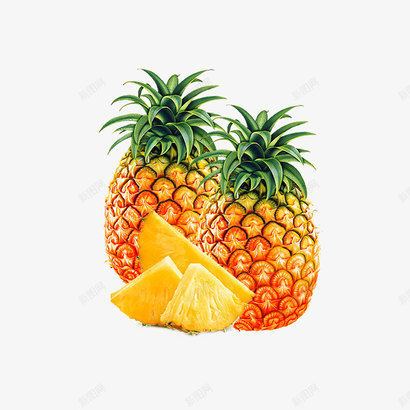 进口凤梨psd免抠素材_新图网 https://ixintu.com 凤梨 水果 菠萝 黄色