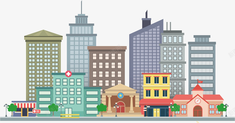 房子城市建筑png免抠素材_新图网 https://ixintu.com 城市 城镇 建筑 房子 都市