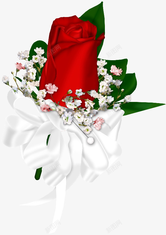 卡通玫瑰白色礼花婚礼png免抠素材_新图网 https://ixintu.com 一支玫瑰花 卡通手绘 婚礼 彩炮 生日礼花 礼花 鲜花玫瑰