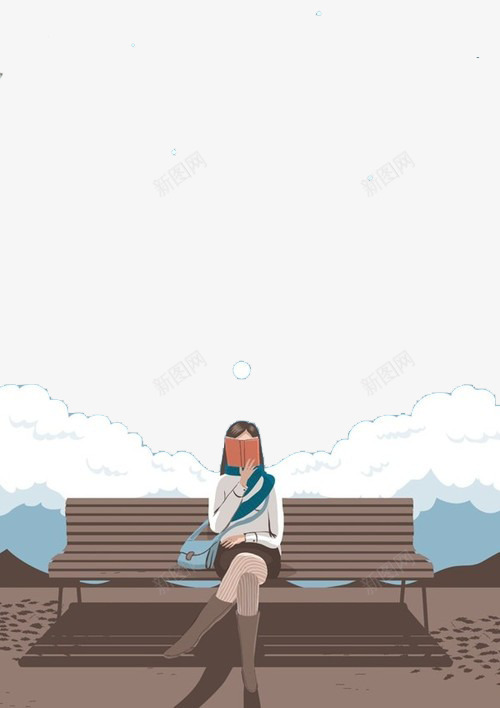 扁平化看书的女孩png免抠素材_新图网 https://ixintu.com H5页面素材 卡通 女孩 安静 扁平化 扁平素材 电商卡通 看书 网页设计卡通 读书