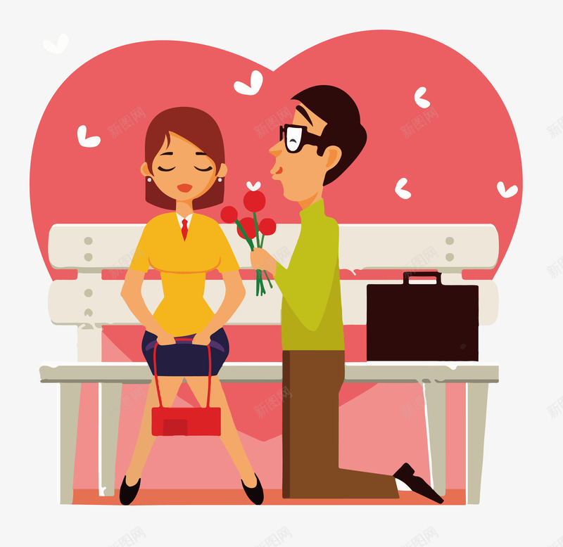 情人节情侣求婚可爱卡通插画png免抠素材_新图网 https://ixintu.com 卡通设计 可爱卡通 心形 情人节 情人节快乐 情侣 插画 求婚 爱情