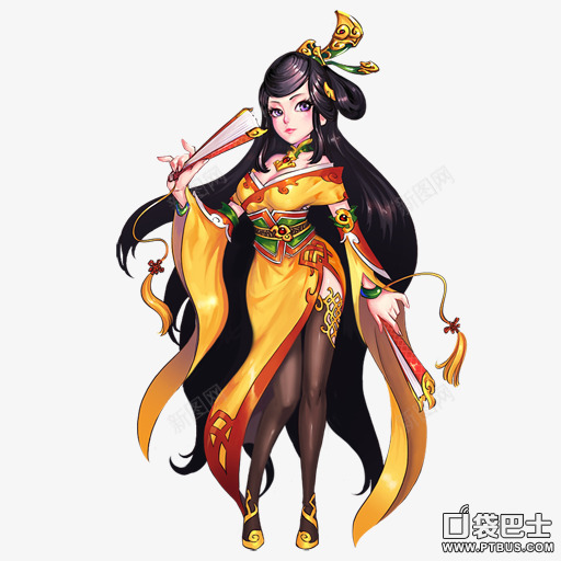 黄衣长发性感美女png免抠素材_新图网 https://ixintu.com 性感 美女 长发