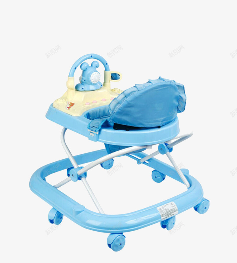 蓝色小狗学步车背视图png免抠素材_新图网 https://ixintu.com 产品实物 学步车 小狗 蓝色