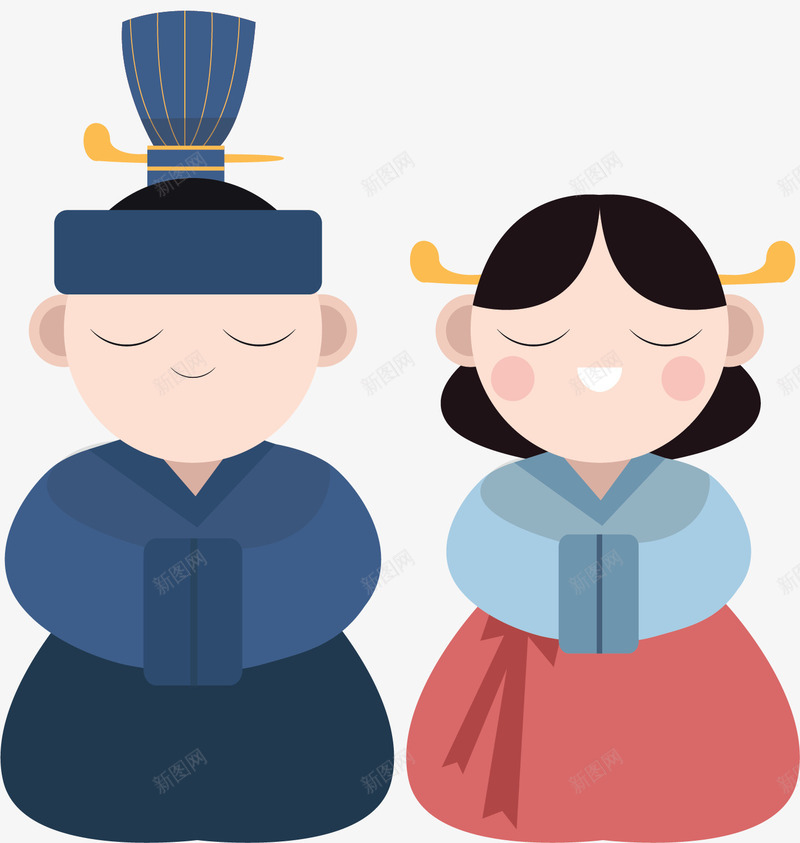 朝鲜民族服饰小人矢量图ai免抠素材_新图网 https://ixintu.com 朝鲜人 朝鲜小人 朝鲜服饰 民族服饰 民族风 矢量png 矢量图