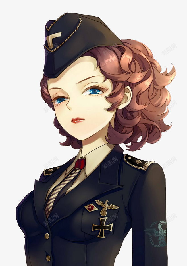 冷艳气质卡通军装少女png免抠素材_新图网 https://ixintu.com 军装 冷艳 卡通 少女 气质