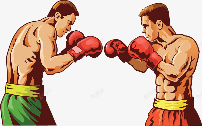 泰拳比赛png免抠素材_新图网 https://ixintu.com 对垒 攻击性 比赛 泰拳 肌肉 连击