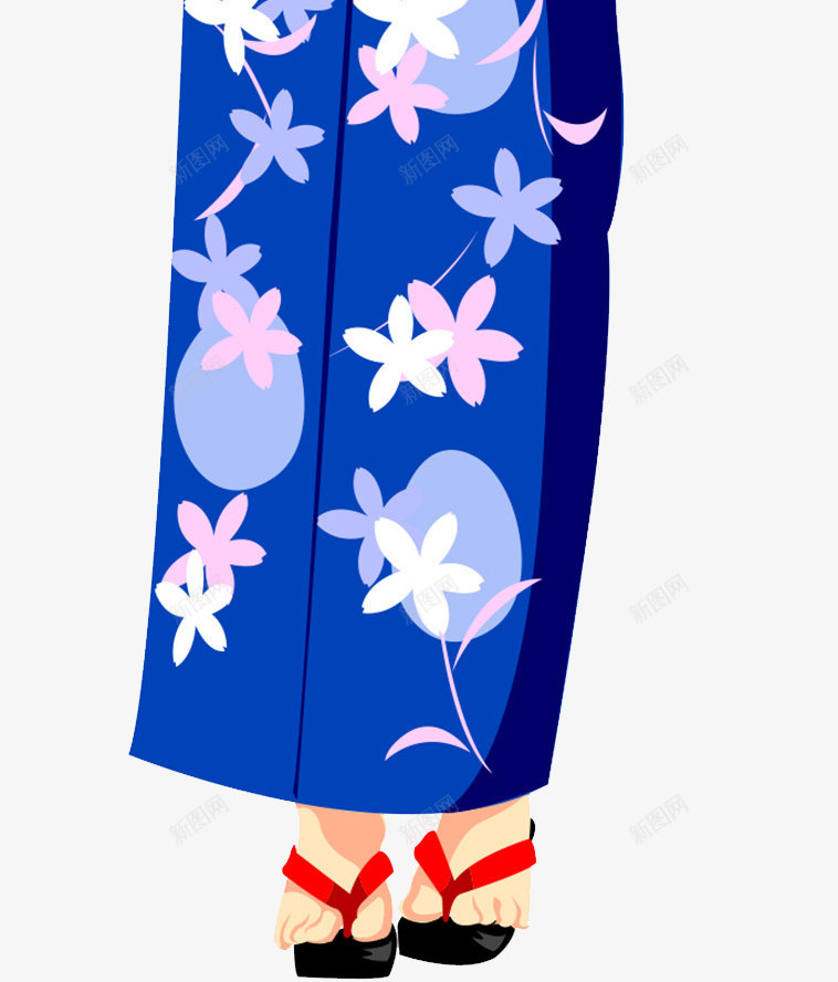 穿和服的人png免抠素材_新图网 https://ixintu.com 和服 女人 性感 蓝色