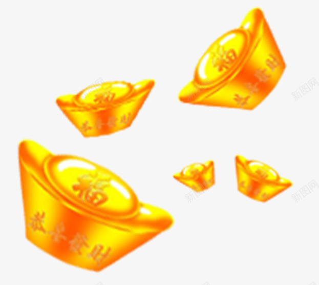 手绘新年装饰金元宝png免抠素材_新图网 https://ixintu.com 手绘 新年装饰 新春佳节 装饰元宝 装饰图案 金元宝