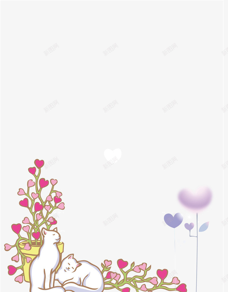 可爱卡通情侣猫矢量图ai免抠素材_新图网 https://ixintu.com 猫 花纹 矢量图