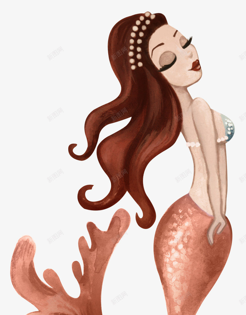 手绘卡通美丽美人鱼png免抠素材_新图网 https://ixintu.com 人物 人鱼 仙女 动漫 动画 可爱 手绘卡通 神仙 神话 童话 美人鱼 美人鱼图案 鱼