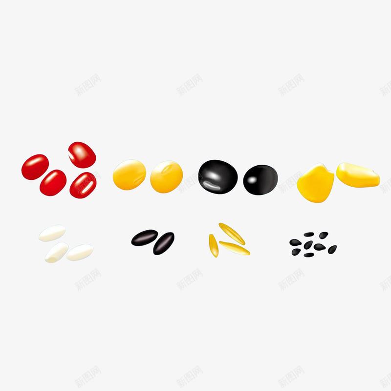 手绘各类粮食作物psd免抠素材_新图网 https://ixintu.com 农作物 小米 小麦 小黄米图片 手绘五谷杂粮 玉米 粮食作物 红豆 芝麻 黑豆