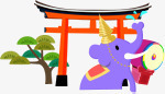 紫色小象击鼓图标png_新图网 https://ixintu.com 击鼓 图片 紫色