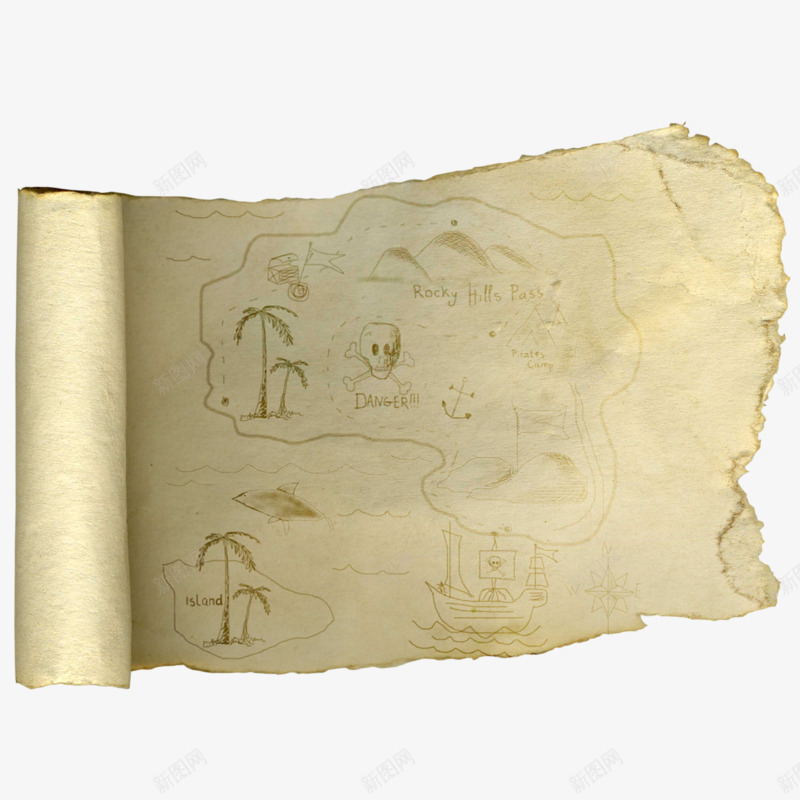 白色羊皮纸png免抠素材_新图网 https://ixintu.com 地图 好看 画纸 白色