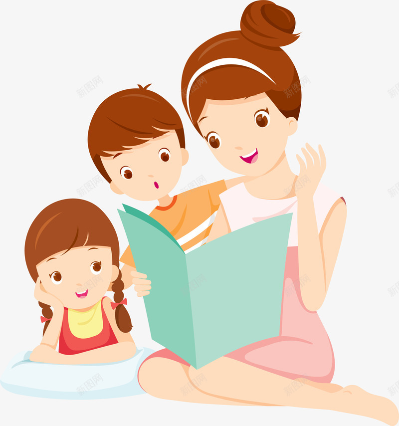 母亲节教育孩子的妈妈png免抠素材_新图网 https://ixintu.com 万能妈妈 世上只有妈妈好 可爱小朋友 教育孩子的妈妈 母亲节 母爱 看书 美丽妈妈