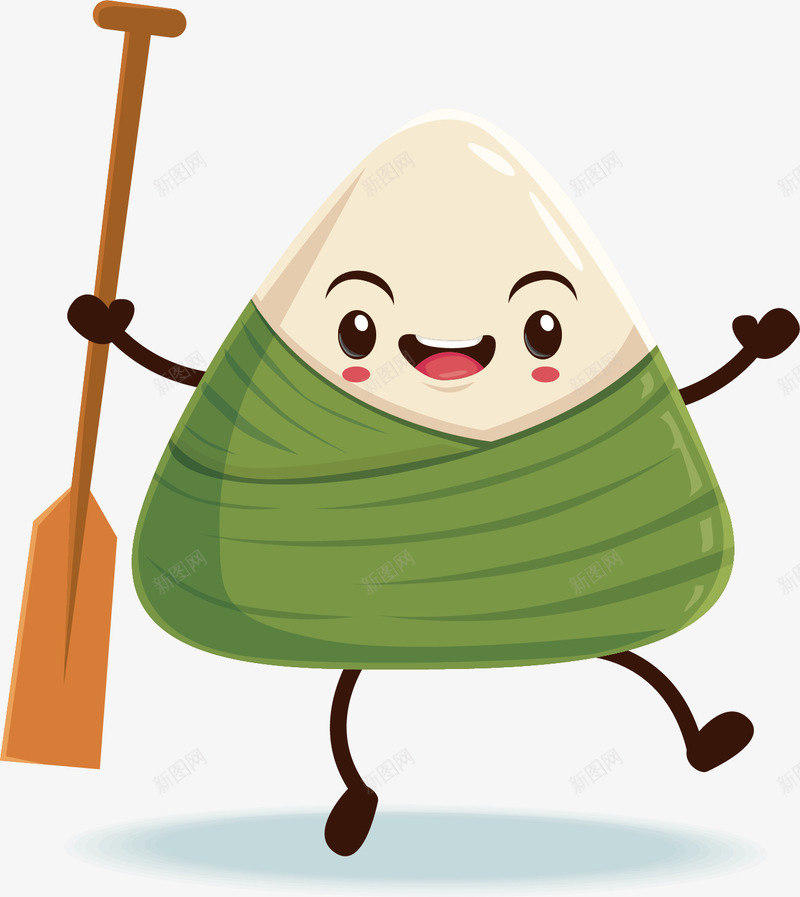 创意粽子图矢量图ai免抠素材_新图网 https://ixintu.com 不规则图形 卡通手绘 开心 抽象 绿色 食物 矢量图