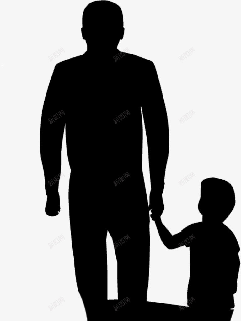 黑色父子背影png免抠素材_新图网 https://ixintu.com 父亲背影 父子 背影 设计 黑色