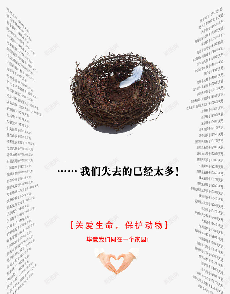 保护动物公益海报psd免抠素材_新图网 https://ixintu.com 保护动物 公益 关爱生命 海报