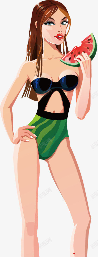 夏日风性感美臀美人png免抠素材_新图网 https://ixintu.com 卡通 美臀 诱人