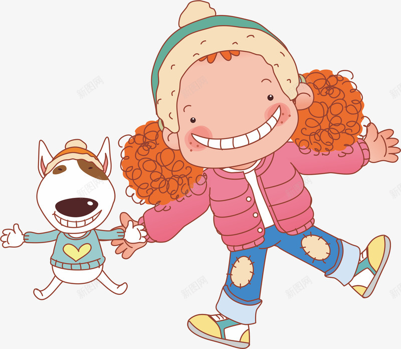 躺着的女生png免抠素材_新图网 https://ixintu.com 卡通人物 卷发女孩 小狗 躺一起 躺着的人