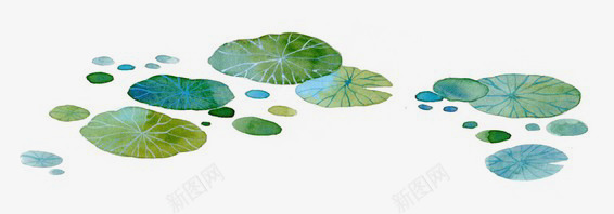 浮萍手绘浮萍荷叶png免抠素材_新图网 https://ixintu.com 手绘 浮萍 荷叶