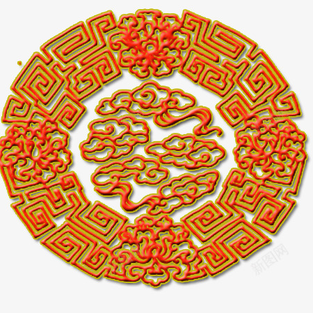 红色剪纸png免抠素材_新图网 https://ixintu.com 云 图腾 春节 窗户贴纸 窗花