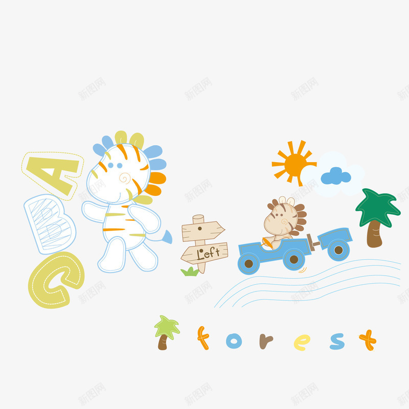 开拖拉机的小熊png免抠素材_新图网 https://ixintu.com 字母 小熊 拖拉机