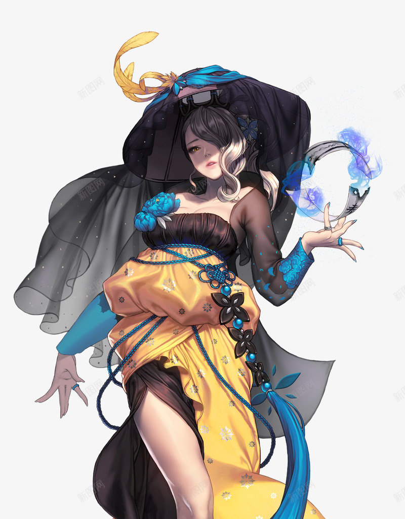 蓝黑色性感美女服饰png免抠素材_新图网 https://ixintu.com 性感 服饰 美女 蓝黑色