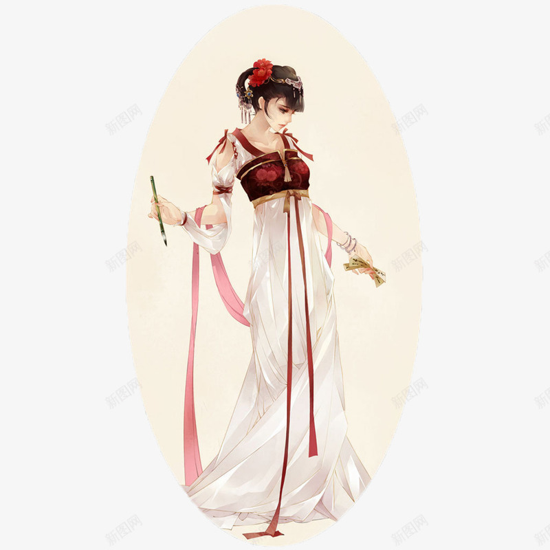 古风手绘少女png免抠素材_新图网 https://ixintu.com 中国风 卡通 古风 唯美 少女 手绘 梦幻 泪痕 美女