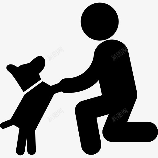 狗在前面的一个男人图标png_新图网 https://ixintu.com 主人 人 动物 宠物 小狗 狗