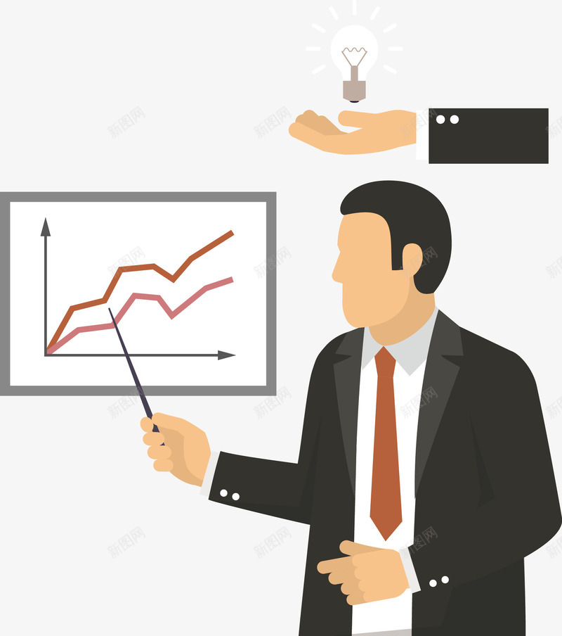 老员工讲解png免抠素材_新图网 https://ixintu.com 双线统计图 员工管理 季节性统计图 手绘金融线条 矢量源文件 老员工传授经验 金融线条统计表
