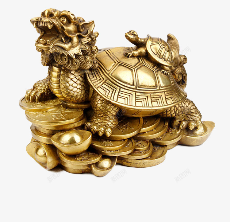 招财进宝摆件png免抠素材_新图网 https://ixintu.com 开运 金元宝 金币 风水