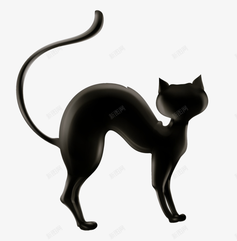 一只黑猫png免抠素材_新图网 https://ixintu.com 动画 可爱 好看 手绘