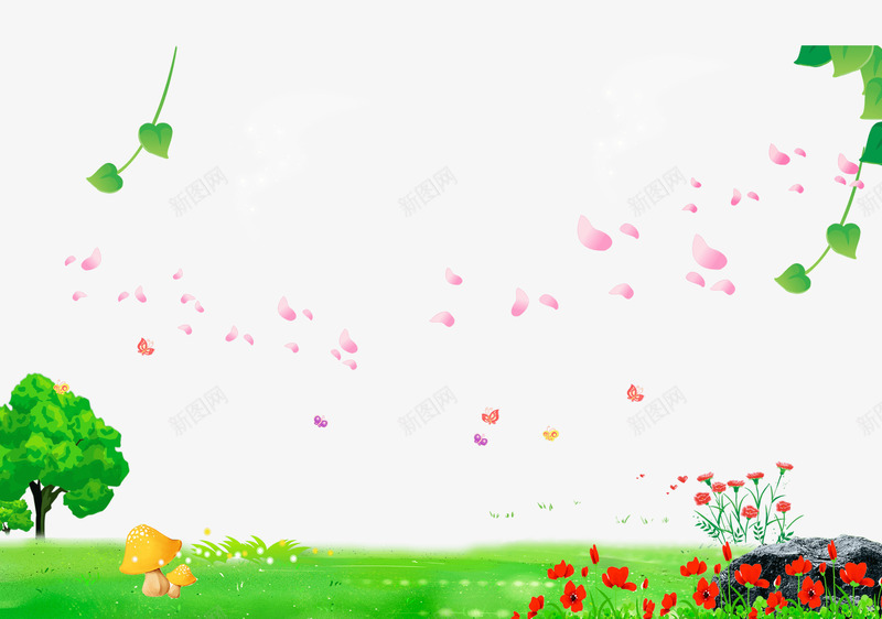 卡通野外郊区背景png免抠素材_新图网 https://ixintu.com 卡通 素材背景 背景 背景素材 郊区 野外