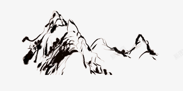 水墨风山脉png免抠素材_新图网 https://ixintu.com 中国风 山脉 文艺 水墨 自然
