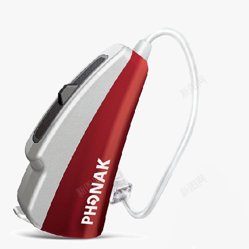 红色老人助听器透明png免抠素材_新图网 https://ixintu.com 助听器 电子产品 素材 老人 透明